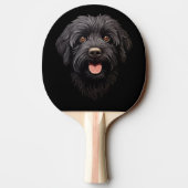 Raquette De Ping Pong Labradoodle Chien Noir (Dos)