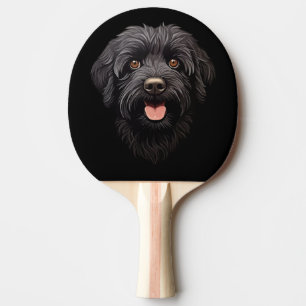 Raquette De Ping Pong Labradoodle Chien Noir