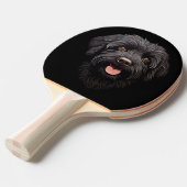 Raquette De Ping Pong Labradoodle Chien Noir (Devant Angle)
