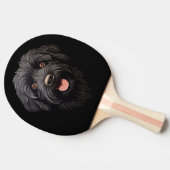 Raquette De Ping Pong Labradoodle Chien Noir (Côté)
