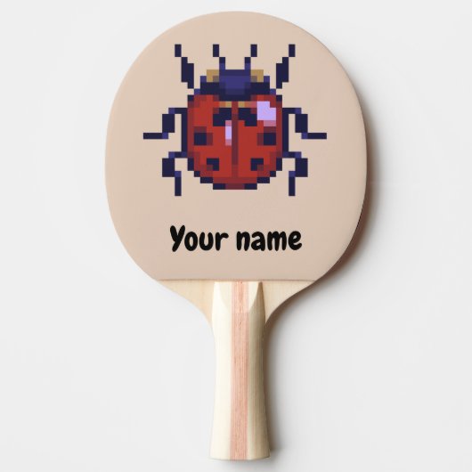 Raquette De Ping Pong Ladybug, le meilleur animateur de pixels (Devant)