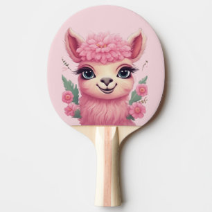 Raquette De Ping Pong Lama bébé rose souriant