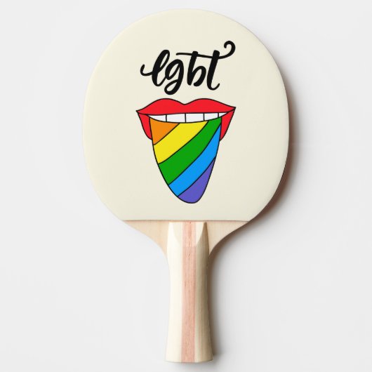 Raquette De Ping Pong Langue arc-en-ciel LGBT (Devant)