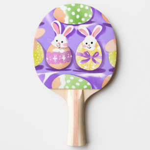 Raquette De Ping Pong lapin avec oeufs de pâques
