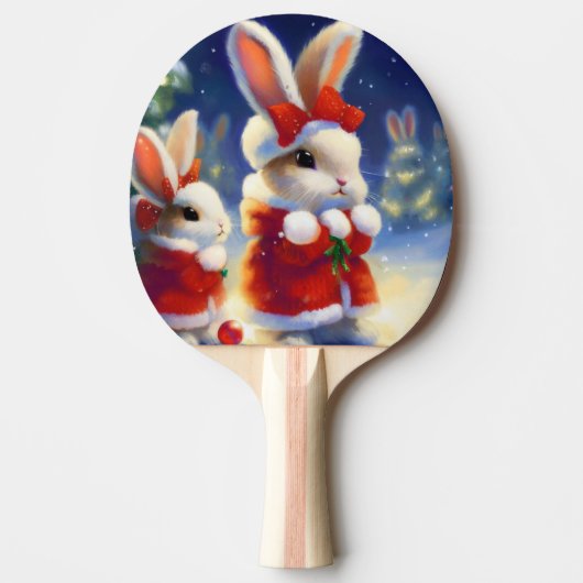 Raquette De Ping Pong Lapin de Noël (3) (Devant)