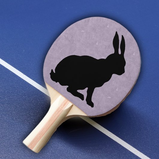 Raquette De Ping Pong Lapin noir Silhouette Lapin de Pâques