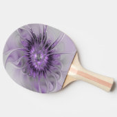 Raquette De Ping Pong Lavande Fleur Dream Moderne Abstrait Fractal Art (Côté)
