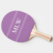 Raquette De Ping Pong Lavande simple et monogramme blanc  (Côté)