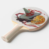 Raquette De Ping Pong Le Baiser de la Sorcière : une Citrouille de Hallo (Devant Angle)