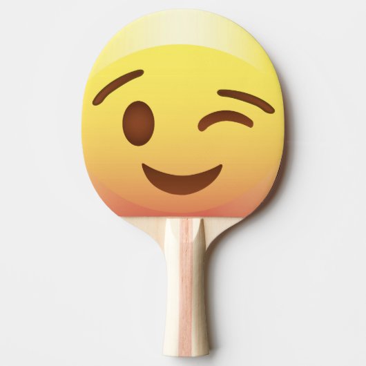 Raquette De Ping Pong Le clin d'oeil Emoji heureux font face à la (Devant)