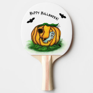 Raquette De Ping Pong Le fantôme d'Halloween, chauve-souris, fantôme et 