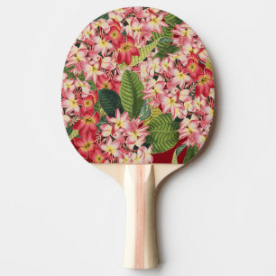 Raquette De Ping Pong Le Plumeria tropical fleurit la palette florale