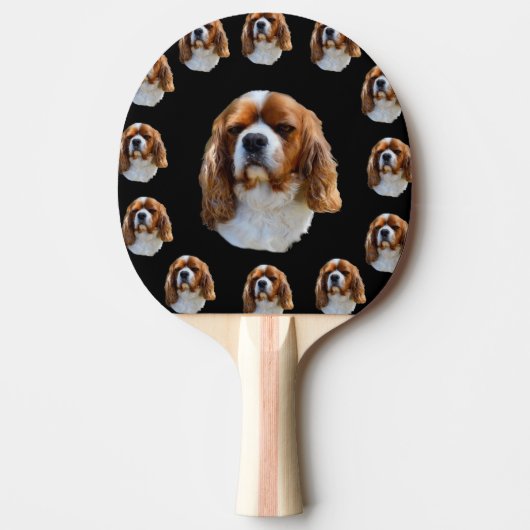 Raquette De Ping Pong Le roi Charles Cavalier Spaniel Chien Motif visage (Devant)