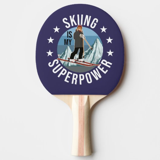Raquette De Ping Pong Le Ski Est Ma Superpuissance (Devant)