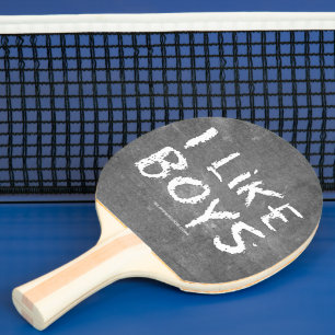 Raquette De Ping Pong Le SlipperyJoe's J'aime les garçons tableau noir s