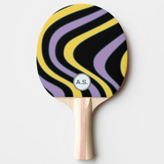 Raquette De Ping Pong Le style des années 60 #2 avec monogramme (Devant)
