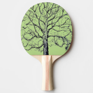 Raquette De Ping Pong Le vert a esquissé la palette d'arbre