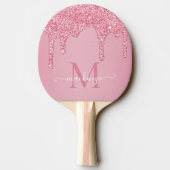 Raquette De Ping Pong Lecteurs de Parties scintillant de verre rose vif (Dos)