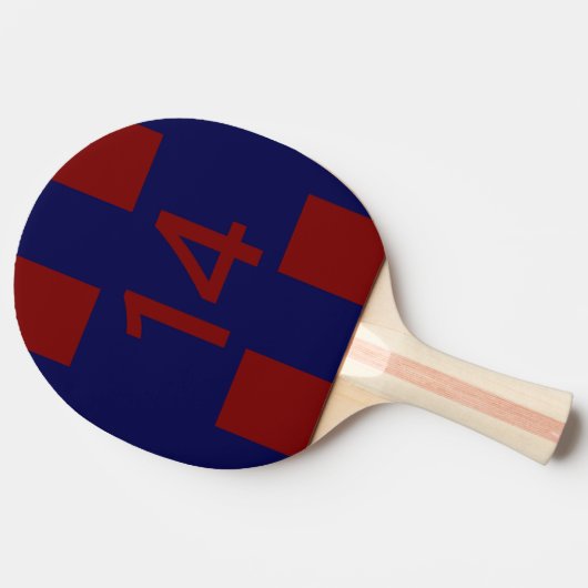 Raquette De Ping Pong Légendaire n° 14 en rouge et bleu (Côté)
