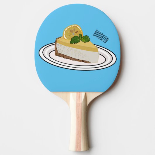 Raquette De Ping Pong Lemon cheesecake cartoon illustration (Devant)