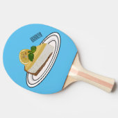 Raquette De Ping Pong Lemon cheesecake cartoon illustration (Côté)