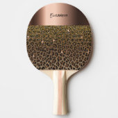 Raquette De Ping Pong Leopard brun noir nom élégant (Devant)