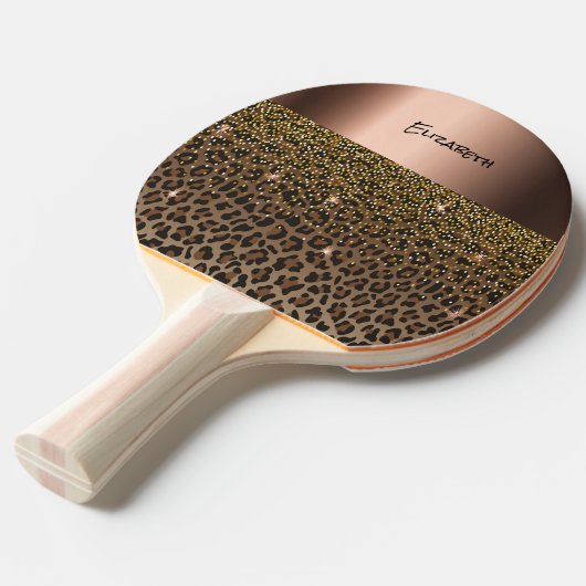 Raquette De Ping Pong Leopard brun noir nom élégant (Devant Angle)