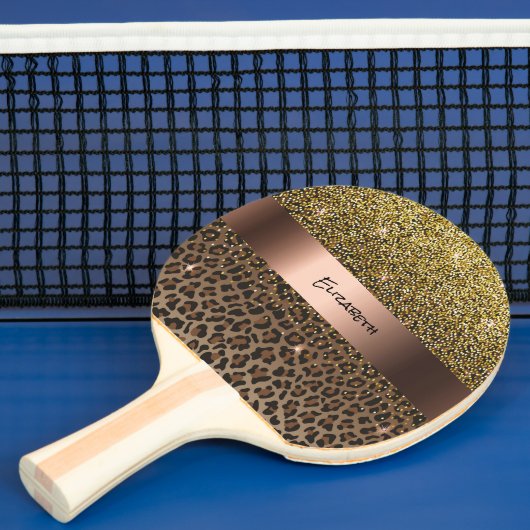 Raquette De Ping Pong Leopard brun noir nom élégant (Insitu)
