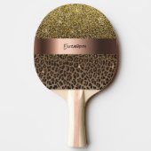Raquette De Ping Pong Leopard brun noir nom élégant (Dos)