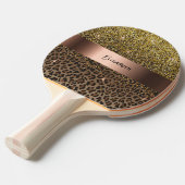 Raquette De Ping Pong Leopard brun noir nom élégant (Devant Angle)