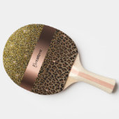 Raquette De Ping Pong Leopard brun noir nom élégant (Côté)