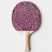 Raquette De Ping Pong Léopard noir et rose chaud (Devant)