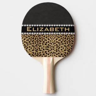 Raquette De Ping Pong Léopard Spot Rhinestone Diamonds Monogram