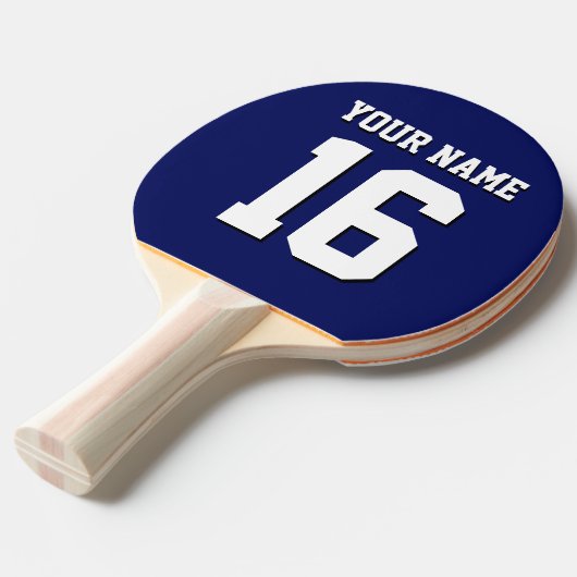Raquette De Ping Pong L'équipe de Jersey de sports Blue Navy (Devant Angle)