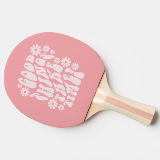 Raquette De Ping Pong Les bonnes choses prennent du temps Fleurs rétro (Côté)