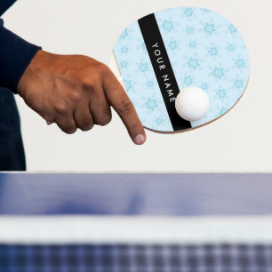 Raquette De Ping Pong Les flocons de neige bleu glace, Votre nom, Person