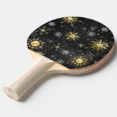 Raquette De Ping Pong Les flocons dorés de Noël sur l'Arrière - plan noi (Devant Angle)