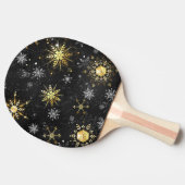 Raquette De Ping Pong Les flocons dorés de Noël sur l'Arrière - plan noi (Côté)