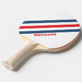 Raquette De Ping Pong Les rayures nostalgiques de Postman avec le nom (Devant Angle)