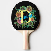 RAQUETTE DE PING PONG LETTRE FLORALE DADDY PERSONNALISÉE (Dos)