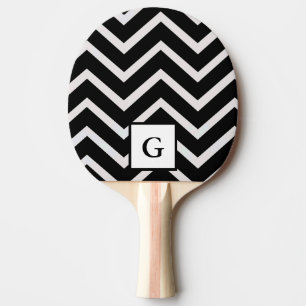 Raquette De Ping Pong Lettre G dans des zigzags noirs et blancs