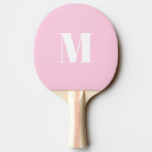 Raquette De Ping Pong Lettre initiale monogramme moderne rose clair (Dos)