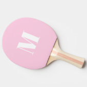 Raquette De Ping Pong Lettre initiale monogramme moderne rose clair (Côté)