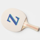 Raquette De Ping Pong LETTRE INITIALE MOYENNE Bleue 3D Tendance | Couleu (Côté)