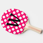 Raquette De Ping Pong Lettre noire Monogramme Pois (Côté)