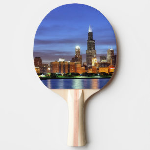 Raquette De Ping Pong L'horizon de Chicago du planétarium d'Adler