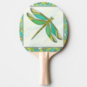 Raquette De Ping Pong Libellule en pastel lumineuse par fuite de Vanna