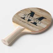 Raquette De Ping Pong Light Ash Wood Monogram & Name Overlay (Devant Angle)