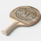 Raquette De Ping Pong Light Ash Wood Wedding Monogram (Devant Angle)