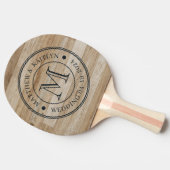 Raquette De Ping Pong Light Ash Wood Wedding Monogram (Côté)